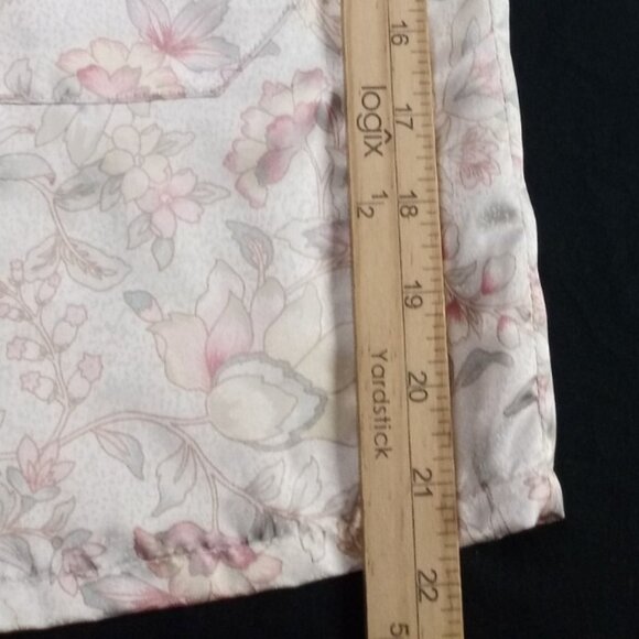 CELSA Floral Pink Short Robe Satin Finish Adjustable Strap Short Sleeve Size M/L - Picture 13 of 15
